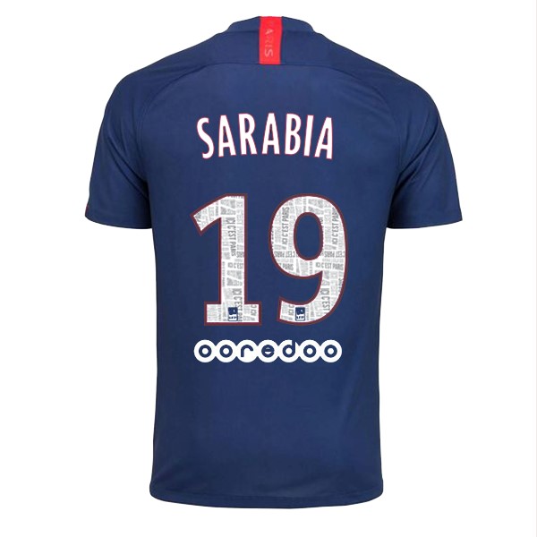 Trikot Paris Saint Germain NO.19 Sarabia Heim 2019-20 Blau Fussballtrikots Günstig